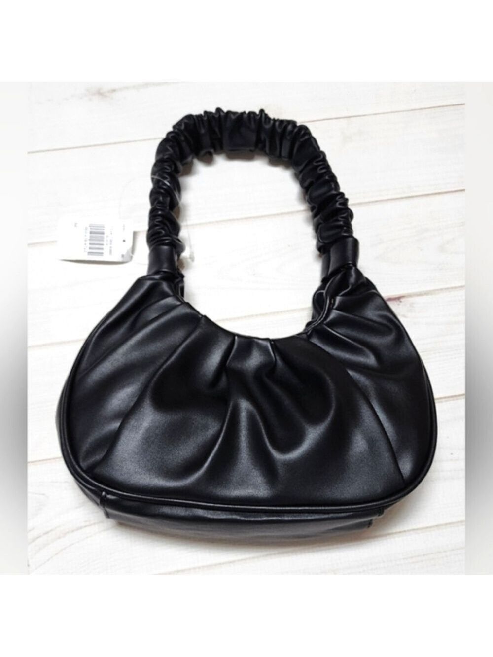 Black Scrunch Strap Shoulder Bag - New With Tags